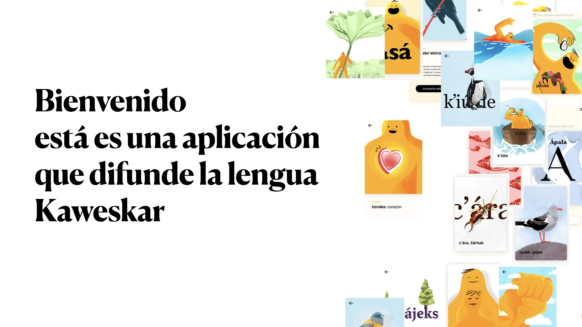 Aplicación aprendizaje de lengua kawésqar