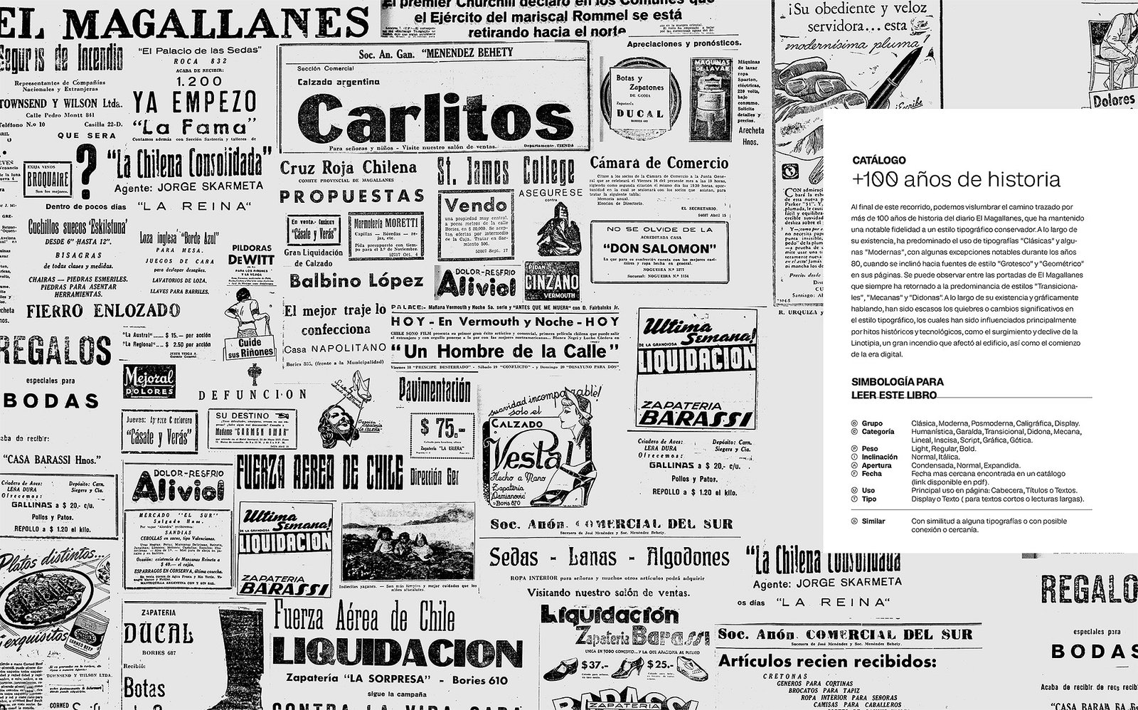 Catálogo tipográfico: 100 años de "El Magallanes"